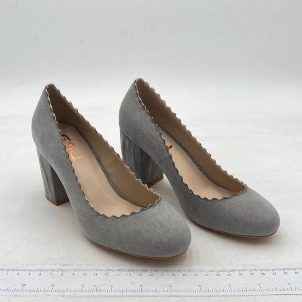 FSJ Women Comfortable Chunky Block Heel Pumps Shoes Round Closed Toe